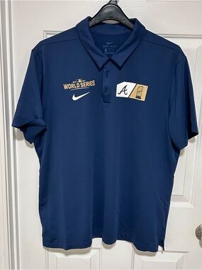 Nike Navy Blue Atlanta Braves 2021 World Series Polo XL